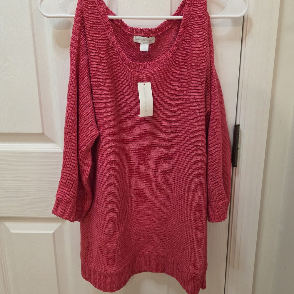 New York & Company Vibrant Pink Knit Top
